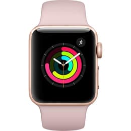 Apple Watch (Series 3) September 2017 38 mm - Aluminium Gold - Armband Sportarmband Rosa