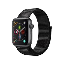 Apple Watch (Series 4) September 2018 44 mm - Aluminium Space Grau - Armband Nylonarmband Schwarz