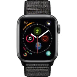 Apple Watch (Series 4) September 2018 44 mm - Aluminium Space Grau - Armband Nylonarmband Schwarz