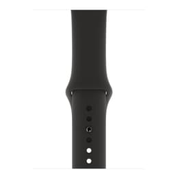 Apple Watch (Series 3) 2017 42 mm - Rostfreier Stahl Schwarz - Armband Sportarmband Schwarz