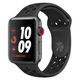 Apple Watch (Series 3) 42 mm - Aluminium Space Grau - Armband Nike Sportarmband Schwarz