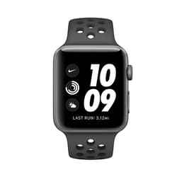 Apple Watch (Series 3) 42 mm - Aluminium Space Grau - Armband Nike Sportarmband Schwarz