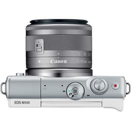 Hybrid - Canon EOS M100 - Weiß + Objektiv 15-45 mm