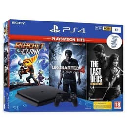 PlayStation 4 Slim 500GB - Schwarz + Uncharted 4: A Thief'S End + The Last Of Us: Remastered + Ratchet & Clank