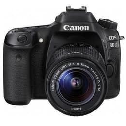 Spiegelreflexkamera Canon EOS 80D - Schwarz + Objektiv Canon EF-S 18-55mm f/3.5-5.6 IS STM