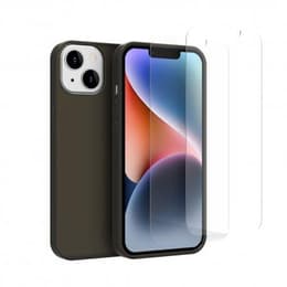 Hülle iPhone 14 und 2 schutzfolien - Silikon - Schwarz