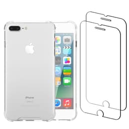 Hülle iPhone 7 Plus/8 Plus und 2 schutzfolien - Recycelter Kunststoff - Transparent