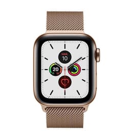Apple Watch (Series 5) GPS + Cellular 44 mm - Aluminium Gold - Milanaise Armband Gold