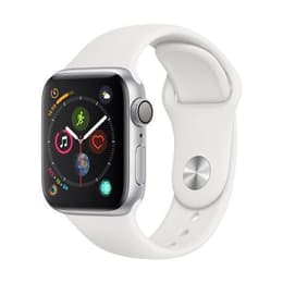 Apple Watch (Series 4) September 2018 40 mm - Aluminium Silber - Armband Sportarmband Weiß