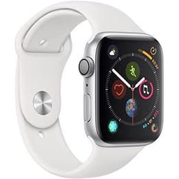 Apple Watch (Series 4) GPS 44 mm - Aluminium Silber - Sportarmband Weiß