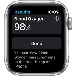 Apple Watch (Series 6) GPS 44 mm - Aluminium Silber - Sportarmband Weiß