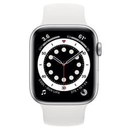 Apple Watch (Series 6) GPS 44 mm - Aluminium Silber - Sportarmband Weiß