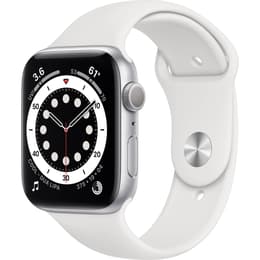 Apple Watch (Series 6) GPS 44 mm - Aluminium Silber - Sportarmband Weiß