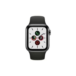 Apple Watch (Series 5) GPS + Cellular 40 mm - Rostfreier Stahl Schwarz - Sportarmband Schwarz