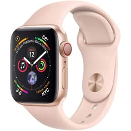 Apple Watch (Series 4) GPS + Cellular 44 mm - Aluminium Gold - Sportarmband Sandrosa