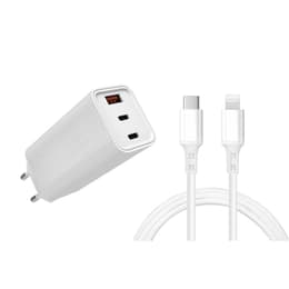 Ladegerät + Kabel (USB-C + Lightning) 65W - WTK