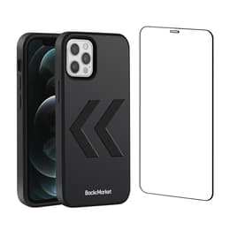 Back Market Hülle iPhone 12 Pro Max und schutzfolie - Recycelter Kunststoff - Schwarz