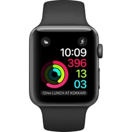 Apple Watch (Series 2) 2016 42 mm - Aluminium Space Grau - Armband Sportarmband Schwarz