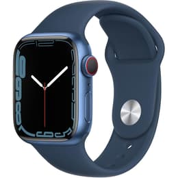 Apple Watch (Series 7) GPS + Cellular 45 mm - Aluminium Blau - Sportarmband Blau