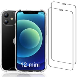 Hülle iPhone 12 mini und 2 schutzfolien - Recycelter Kunststoff - Transparent