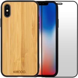 Hülle iPhone X/XS und schutzfolie - Holz - Holzfarben