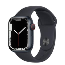 Apple Watch (Series 7) GPS + Cellular 45 mm - Aluminium Schwarz - Sportarmband Schwarz