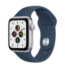 Apple Watch (Series SE) GPS 44 mm - Aluminium Silber - Sportarmband Blau