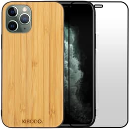 Hülle iPhone 11 Pro und schutzfolie - Holz - Gelb
