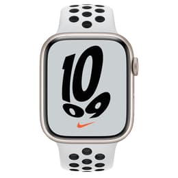 Apple Watch (Series 7) GPS 45 mm - Aluminium Polarstern - Nike Sportarmband Weiß/Schwarz
