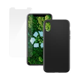 Hülle iPhone X/Xs und schutzfolie - Kunststoff - Schwarz