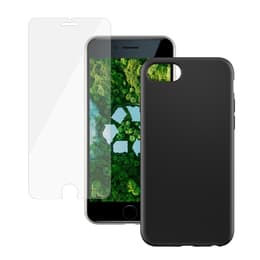 Hülle iPhone SE (2022/2020)/8/7/6/6S und schutzfolie - Kunststoff - Schwarz