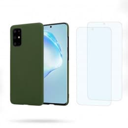 Hülle Galaxy S20 Plus und 2 schutzfolien - Silikon - Grün