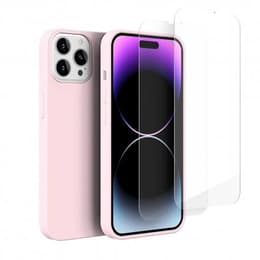 Hülle iPhone 14 Pro Max und 2 schutzfolien - Silikon - Rosa