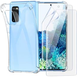 Hülle Galaxy S20 Plus und schutzfolie - Silikon - Transparent