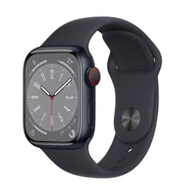 Apple Watch (Series 8) GPS + Cellular 41 mm - Aluminium Schwarz - Sportarmband Schwarz