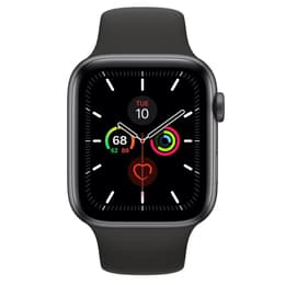 Apple Watch (Series 5) GPS + Cellular 44 mm - Aluminium Space Grau - Sportarmband Schwarz