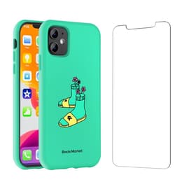 Back Market Hülle iPhone 11 und schutzfolie - Recycelter Kunststoff - Grün