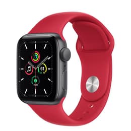 Apple Watch (Series 5) GPS 44 mm - Aluminium Grau - Sportarmband Rot