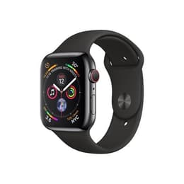 Apple Watch (Series 4) GPS 40 mm - Rostfreier Stahl Space Grau - Sportarmband Schwarz
