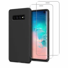 Hülle Galaxy S10 und 2 schutzfolien - Silikon - Schwarz