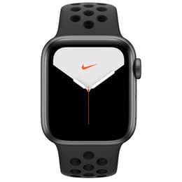 Apple Watch (Series 5) GPS + Cellular 44 mm - Aluminium Space Grau - Nike Sportarmband Schwarz