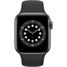 Apple Watch (Series 6) GPS + Cellular 40 mm - Aluminium Space Grau - Sport loop Schwarz