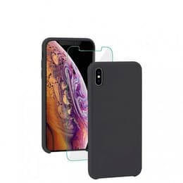 Hülle iPhone X/XS und schutzfolie - Nanoflüssigkeit - Schwarz