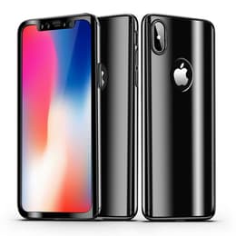 Hülle iPhone X/XS und schutzfolie - Kunststoff - Schwarz