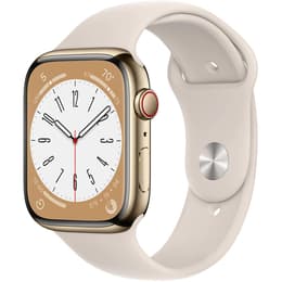 Apple Watch (Series 8) GPS + Cellular 45 mm - Aluminium Gold - Sportarmband Polarstern