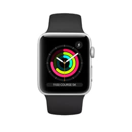 Apple Watch (Series 3) GPS 42 mm - Aluminium Silber - Sportarmband Schwarz