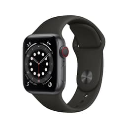 Apple Watch (Series 6) GPS + Cellular 40 mm - Aluminium Space Grau - Sport loop Schwarz