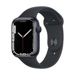 Apple Watch (Series 7) GPS 45 mm - Aluminium Space Schwarz - Sportarmband Schwarz