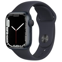 Apple Watch (Series 7) GPS 41 mm - Aluminium Mitternacht - Sportarmband Schwarz