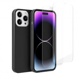 Hülle iPhone 14 Pro und 2 schutzfolien - Silikon - Schwarz